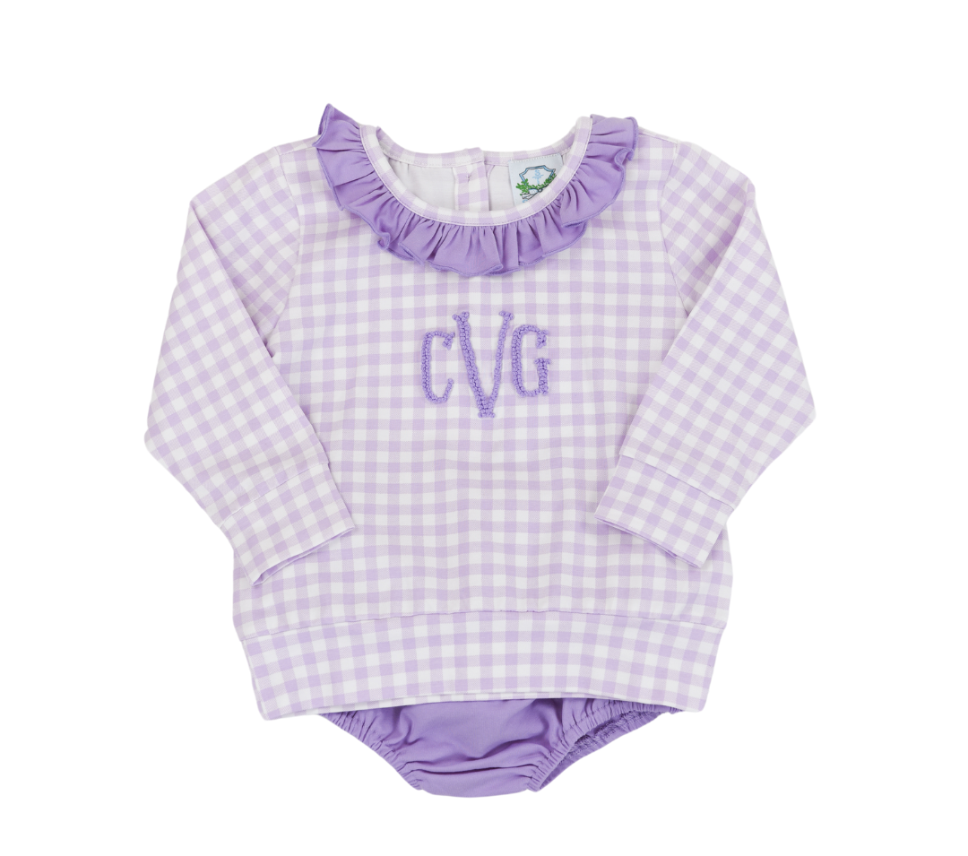 Purple Gingham Bloomer Set