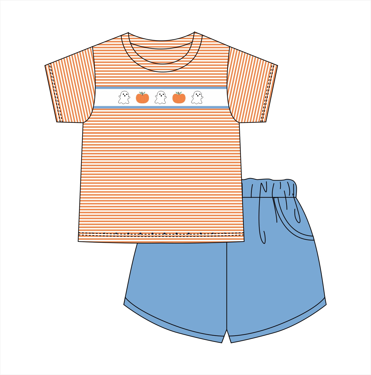 PO113: Spooky Boy Short Set