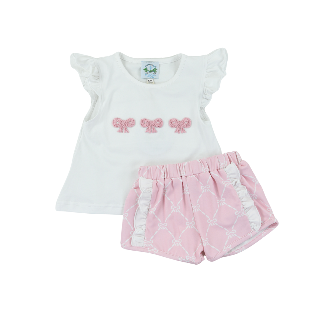 French Knot Bow Short Set