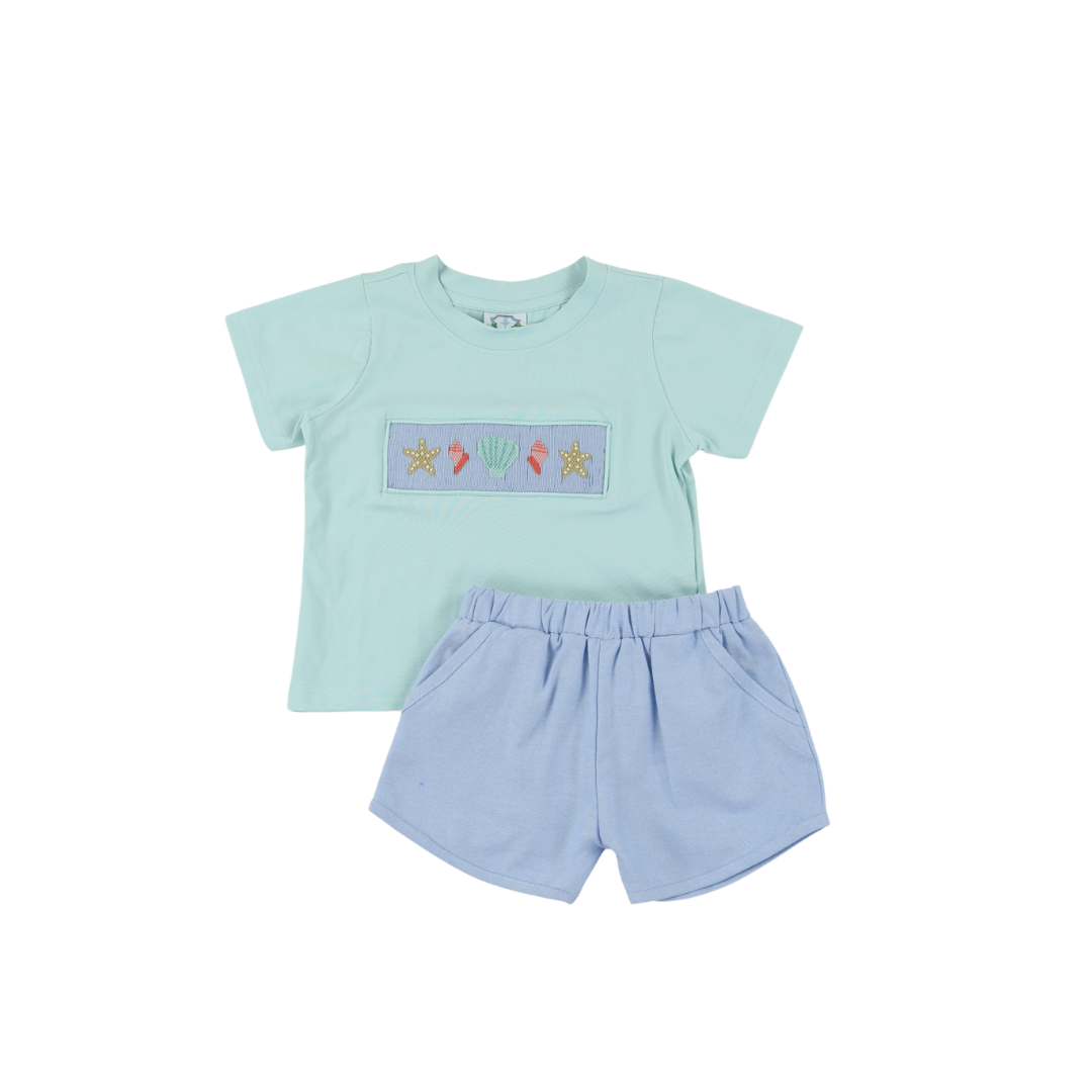 Smocked Seashell Short Set