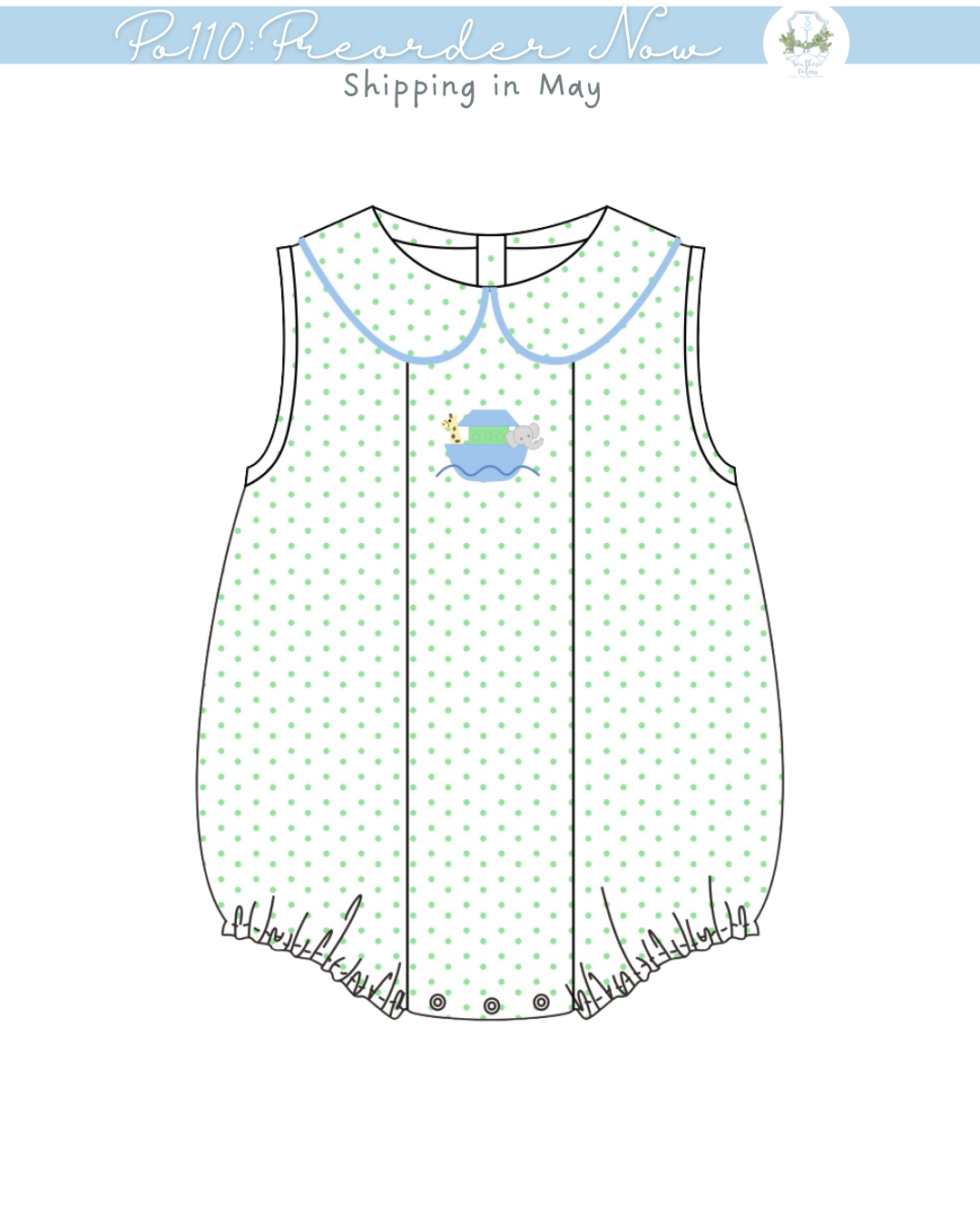 PO110: Noah's Ark Boy Collar Bubble