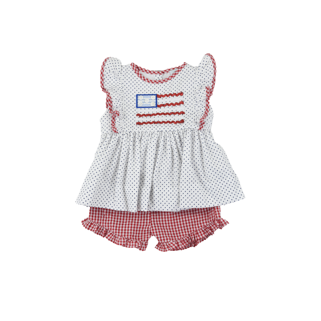 USA Flag Girl Short Set