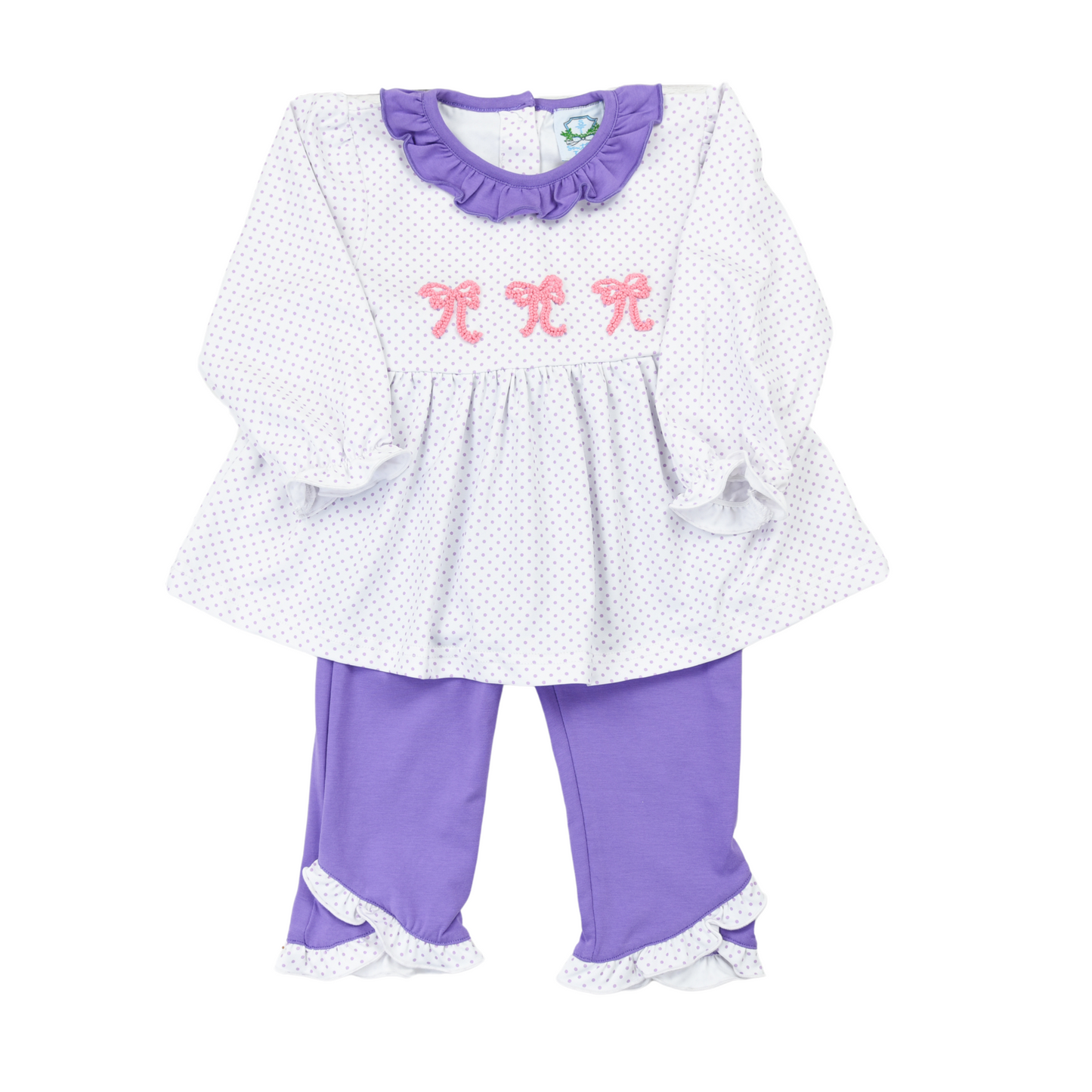 Sweet Bows French knot Girls Legging Set