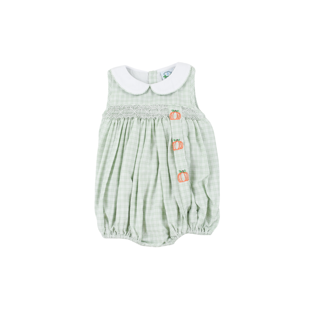 Sage Gingham Pumpkin Boy Bubble