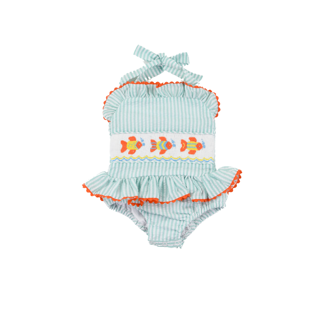 Smocked Fishie One Piece Swimsuit