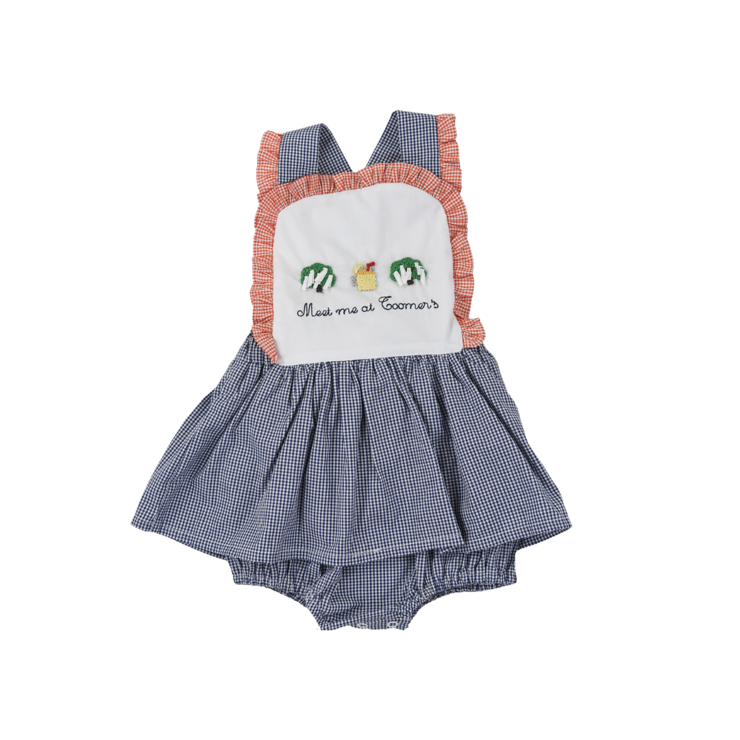 Orange and Navy Southern Saturday Skirted Bubble
