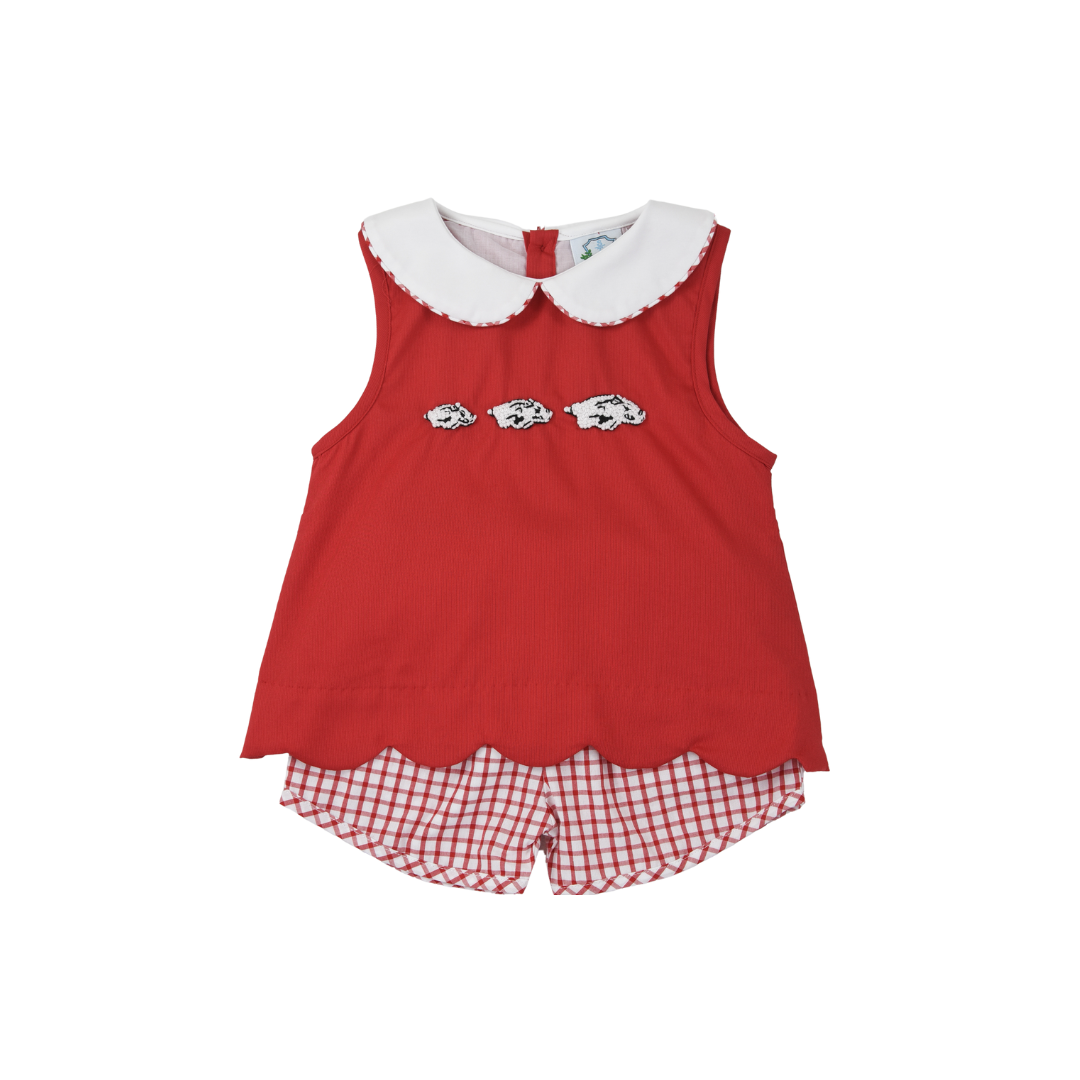 French Knot Hogs Girl Short Set