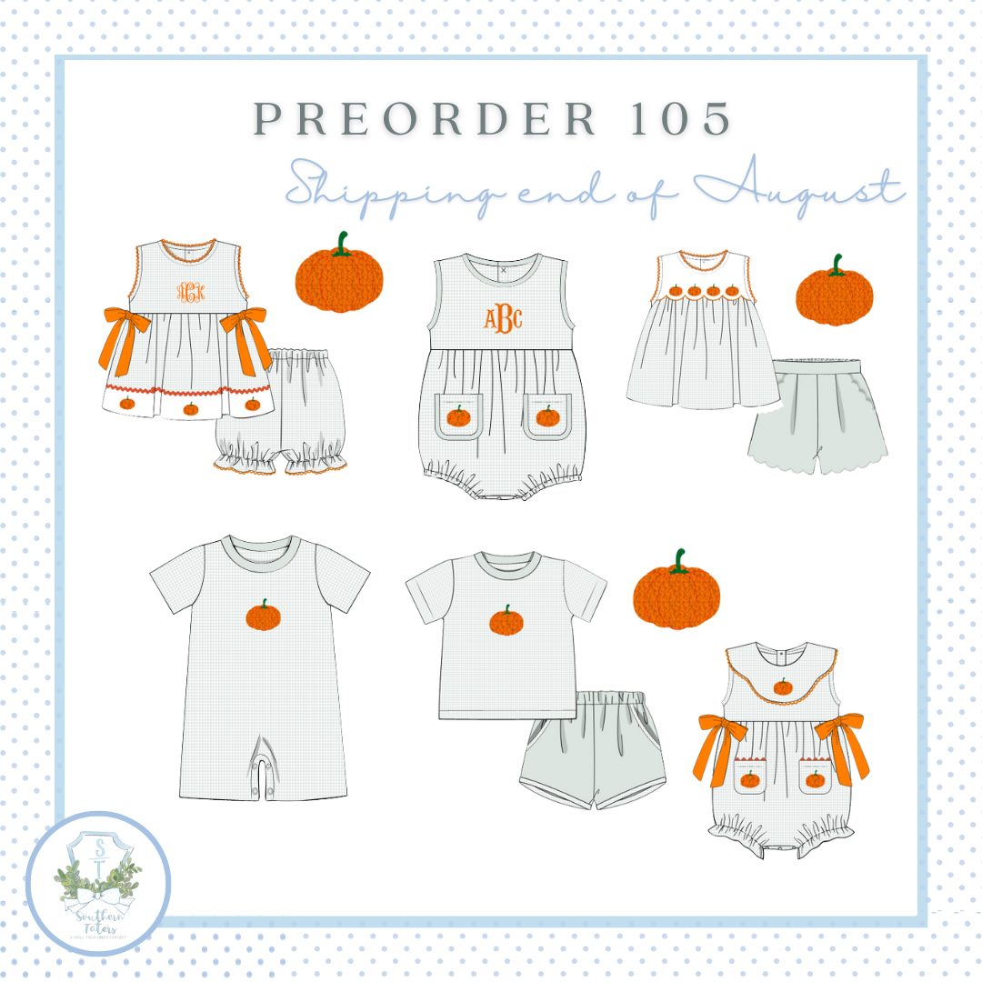 a picture of a baby's outfit with pumpkins on it