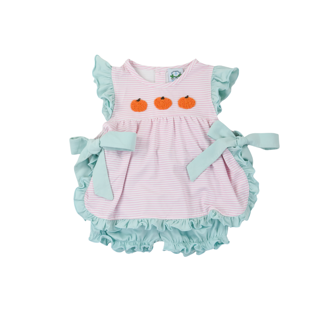 Mint Pumpkin Girl Bubble Short Set