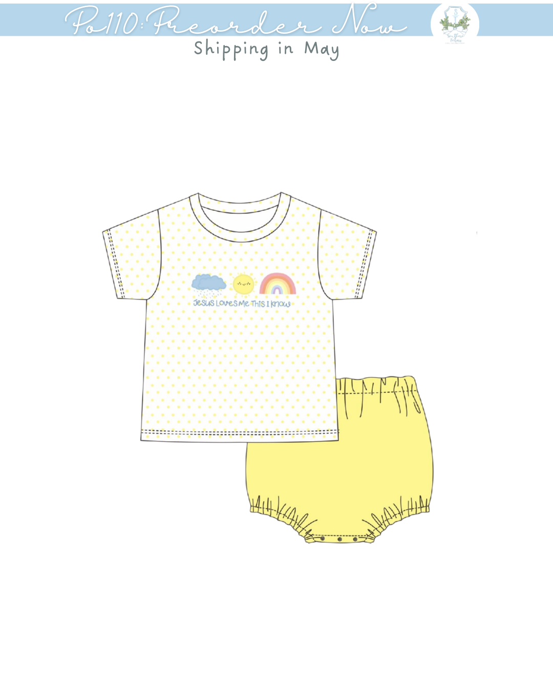 PO110: Jesus Loves Me Boy Diaper Set