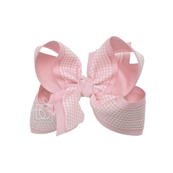 5.5in XL Bow Gingham Layered Pink