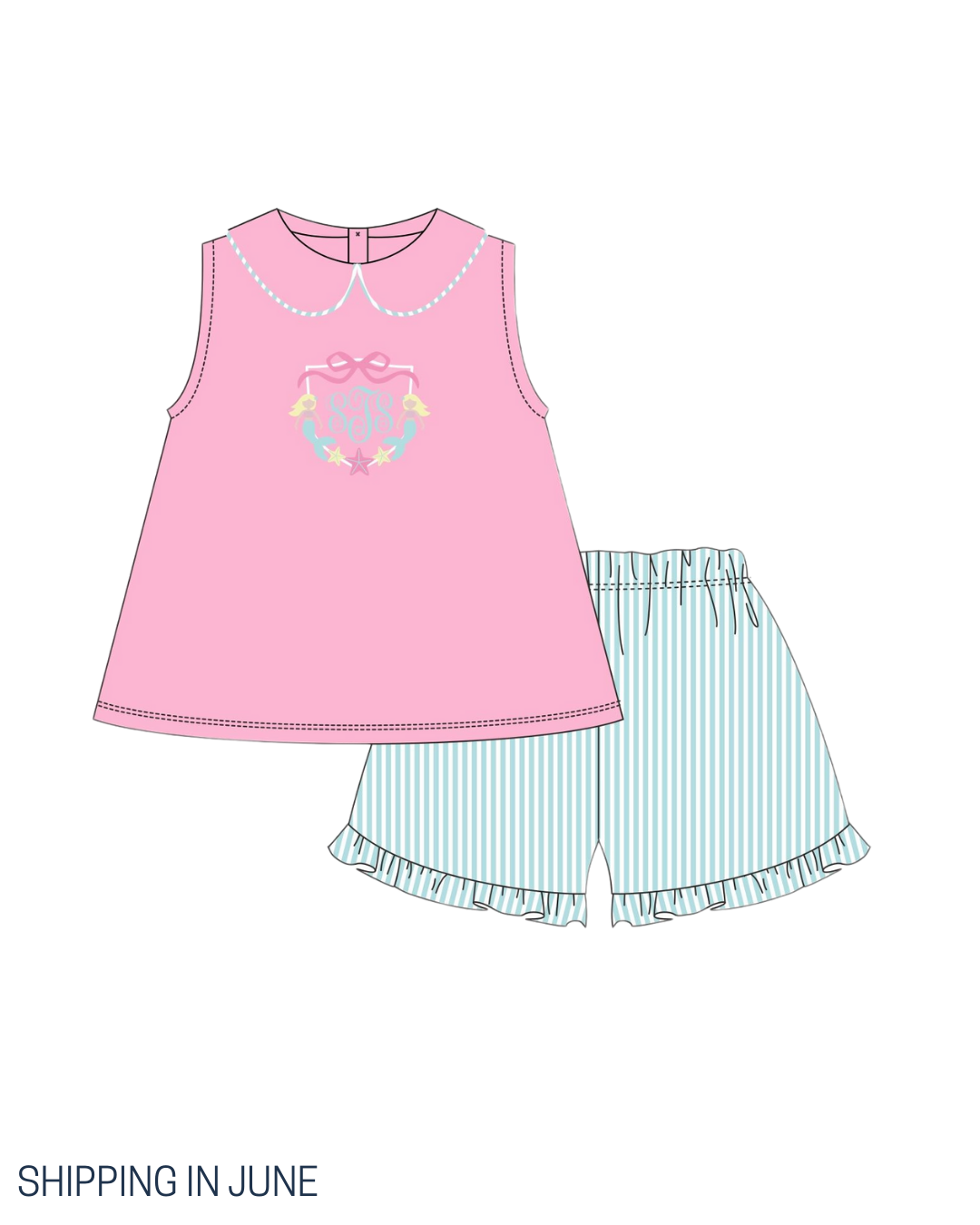 PO111: Mermaid Girl Short Set