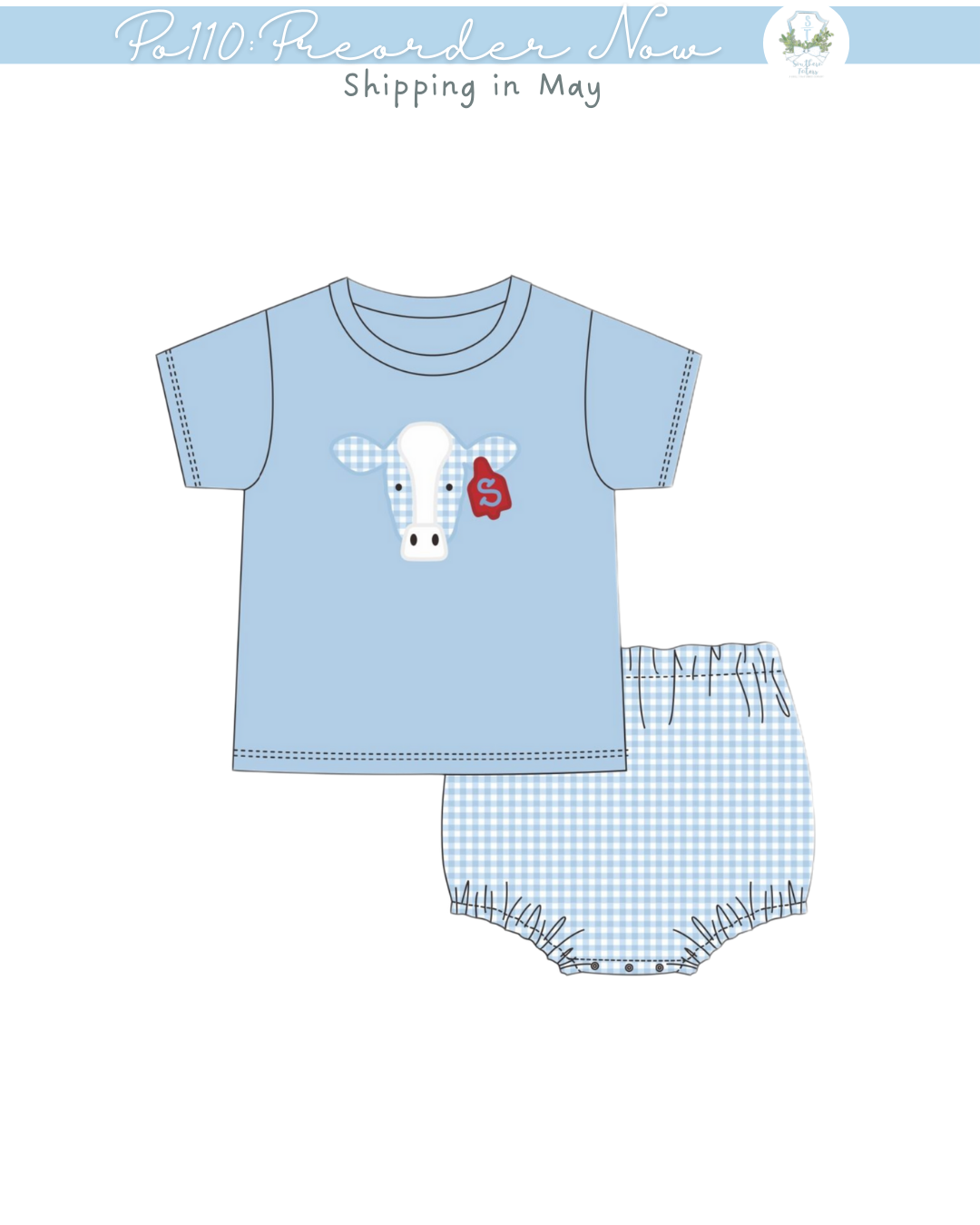 PO110: Cow Tag Diaper Set