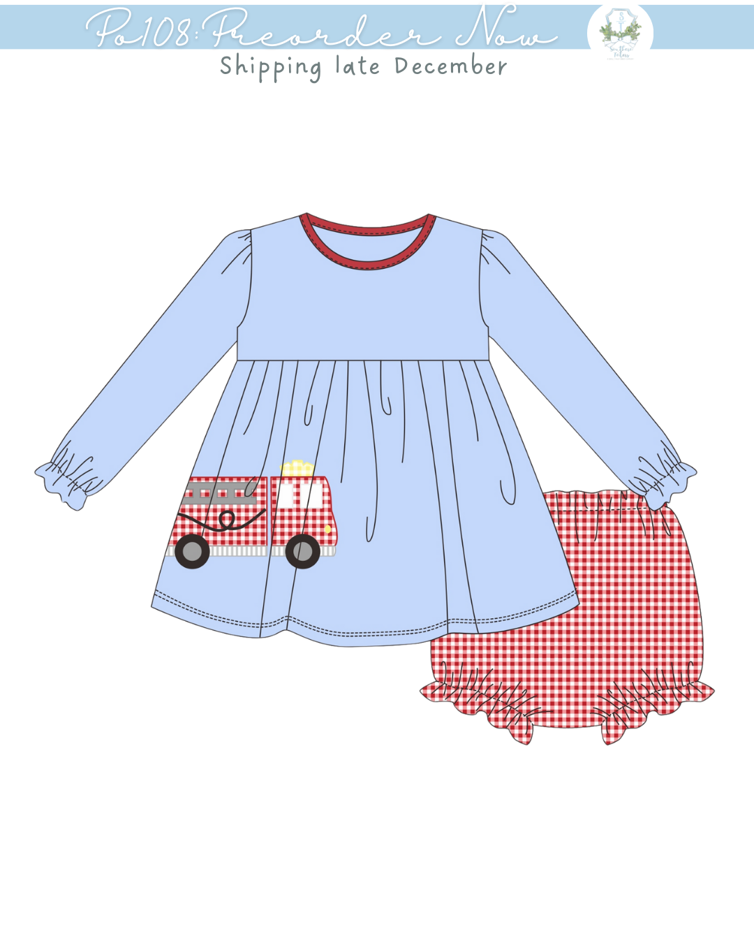 Po108: Little Engine Girls Bloomer Set