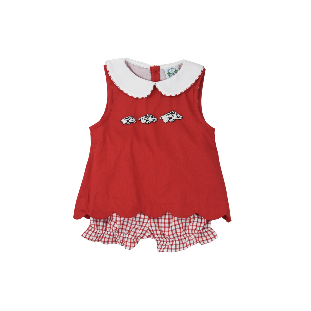 French Knot Hog Girl Bubble Short Set