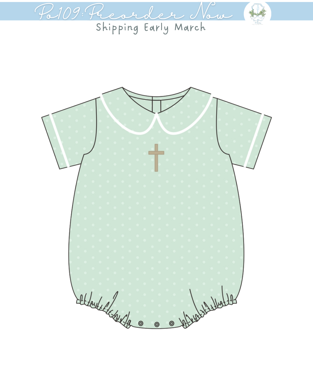 PO109: Swiss Dot Cross Boy Bubble