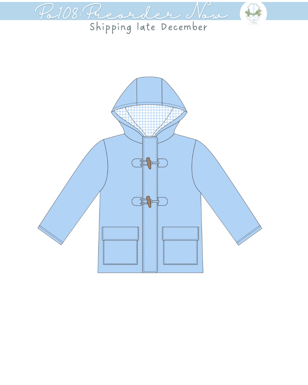 PO108: Cool Weather Boys Light Blue Coat