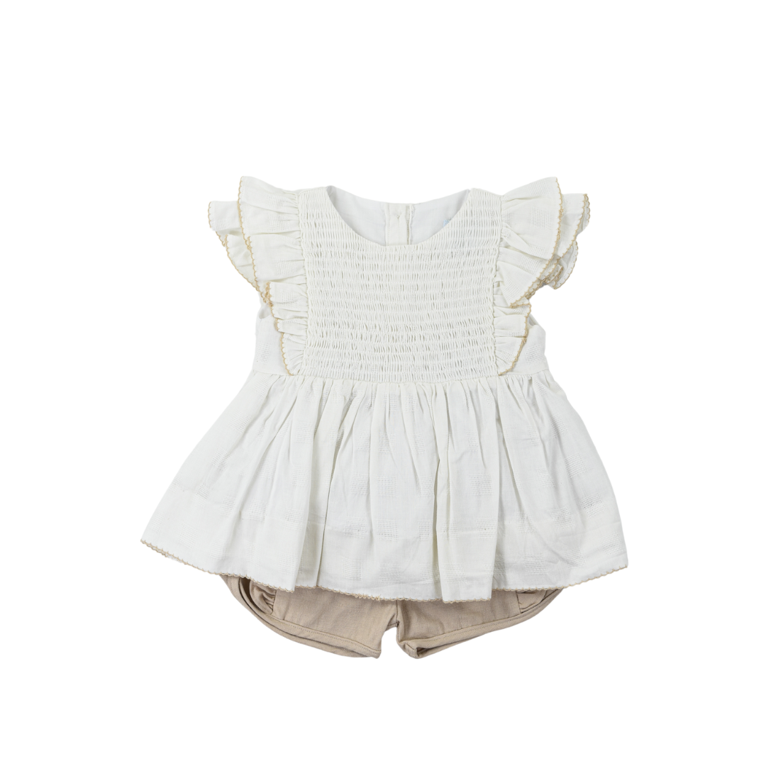 White Linen Girl Short Set
