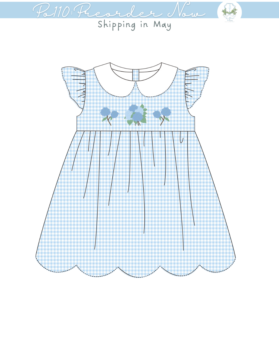 PO110: Hydrangea Girls Dress