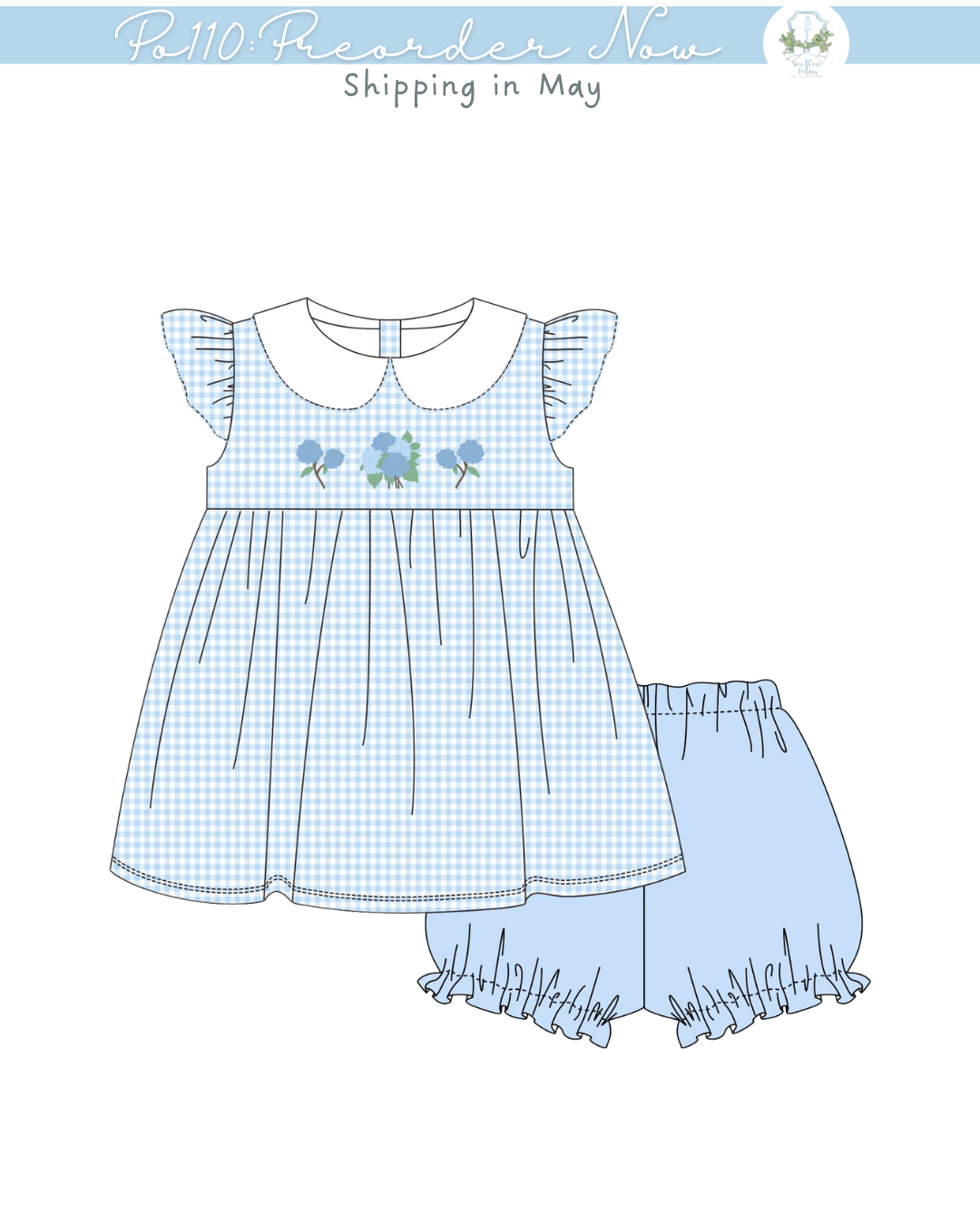 PO110: Hydrangea Girls Bloomer Set