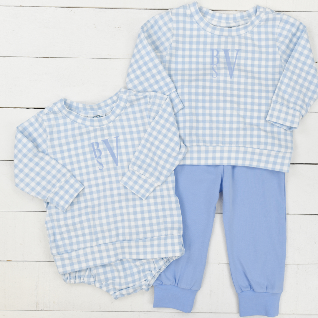 Monogram Blue Boys Diaper Set