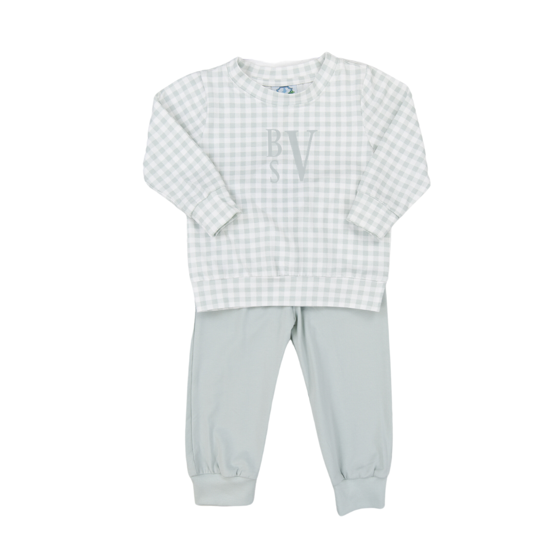 Sage Gingham Jogger Set