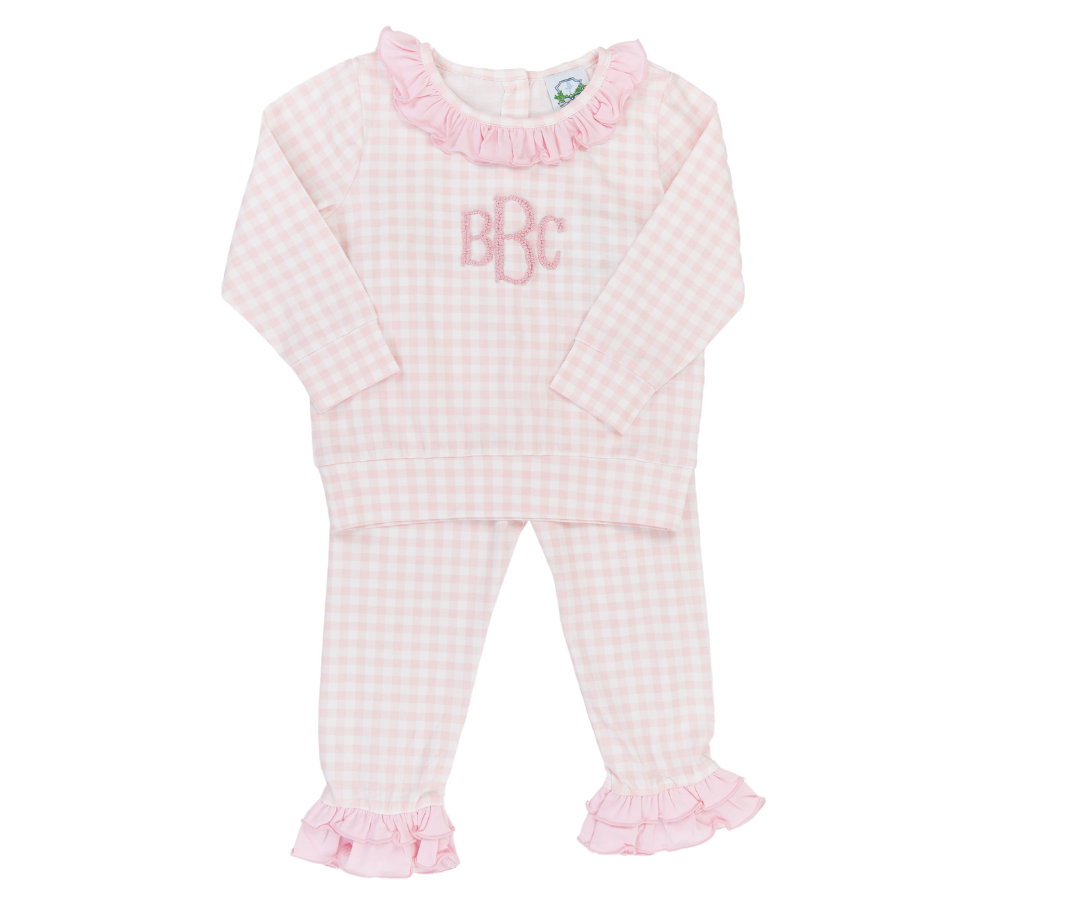 Pink Gingham Pant Set