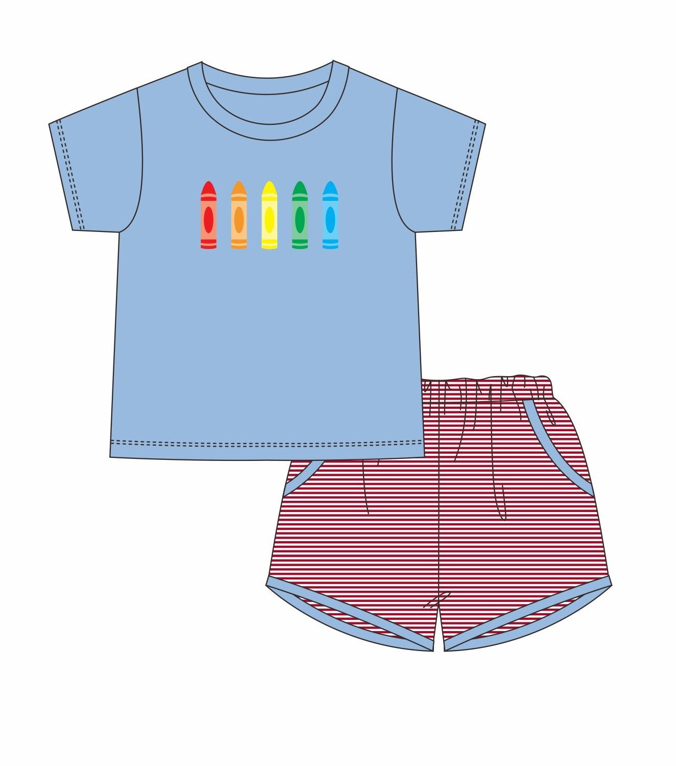 PO112: Loop Stitch Crayon Boy Short