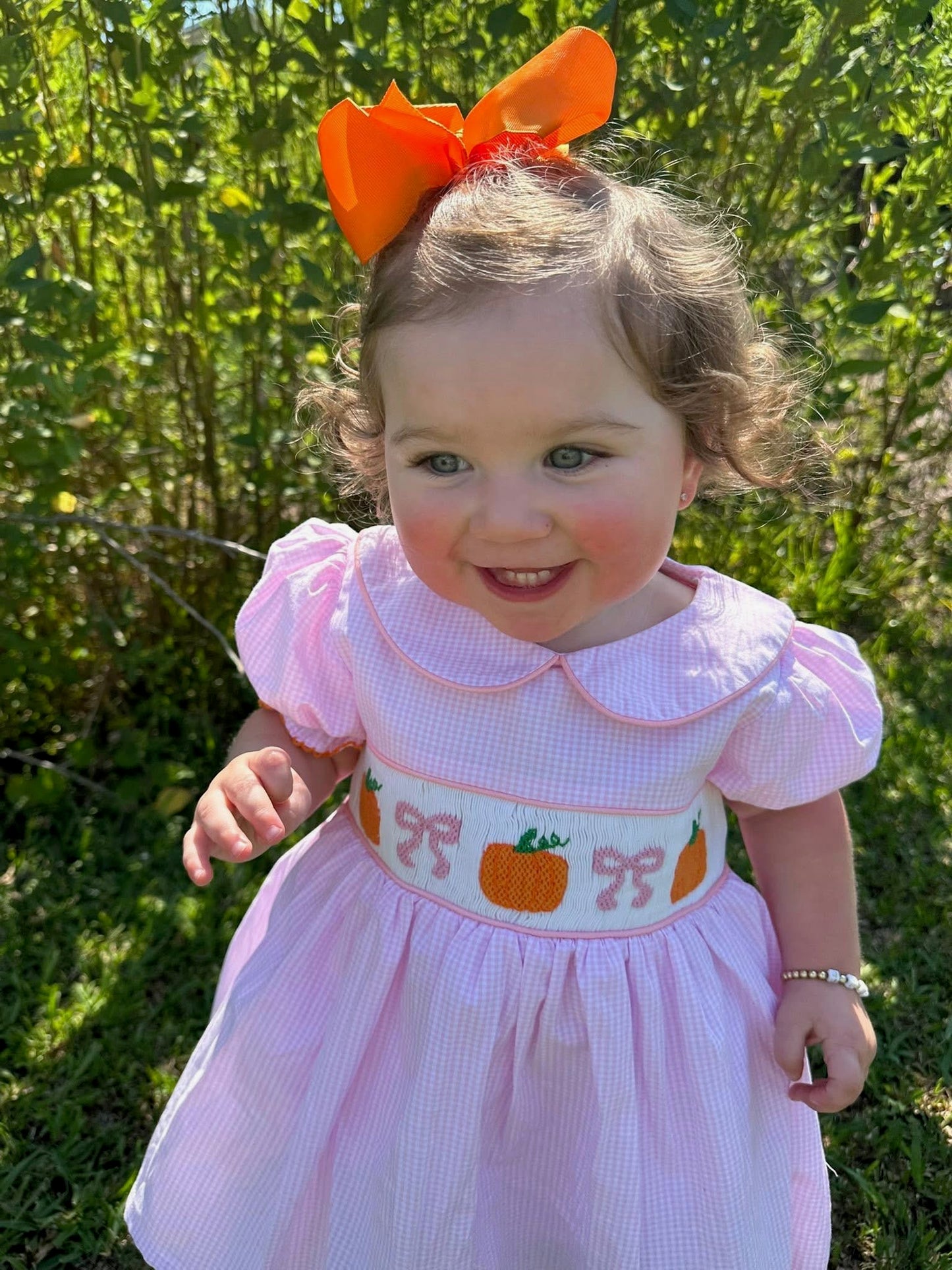 Pumpkin Patch Express Pink Gingham Skirted Bubble