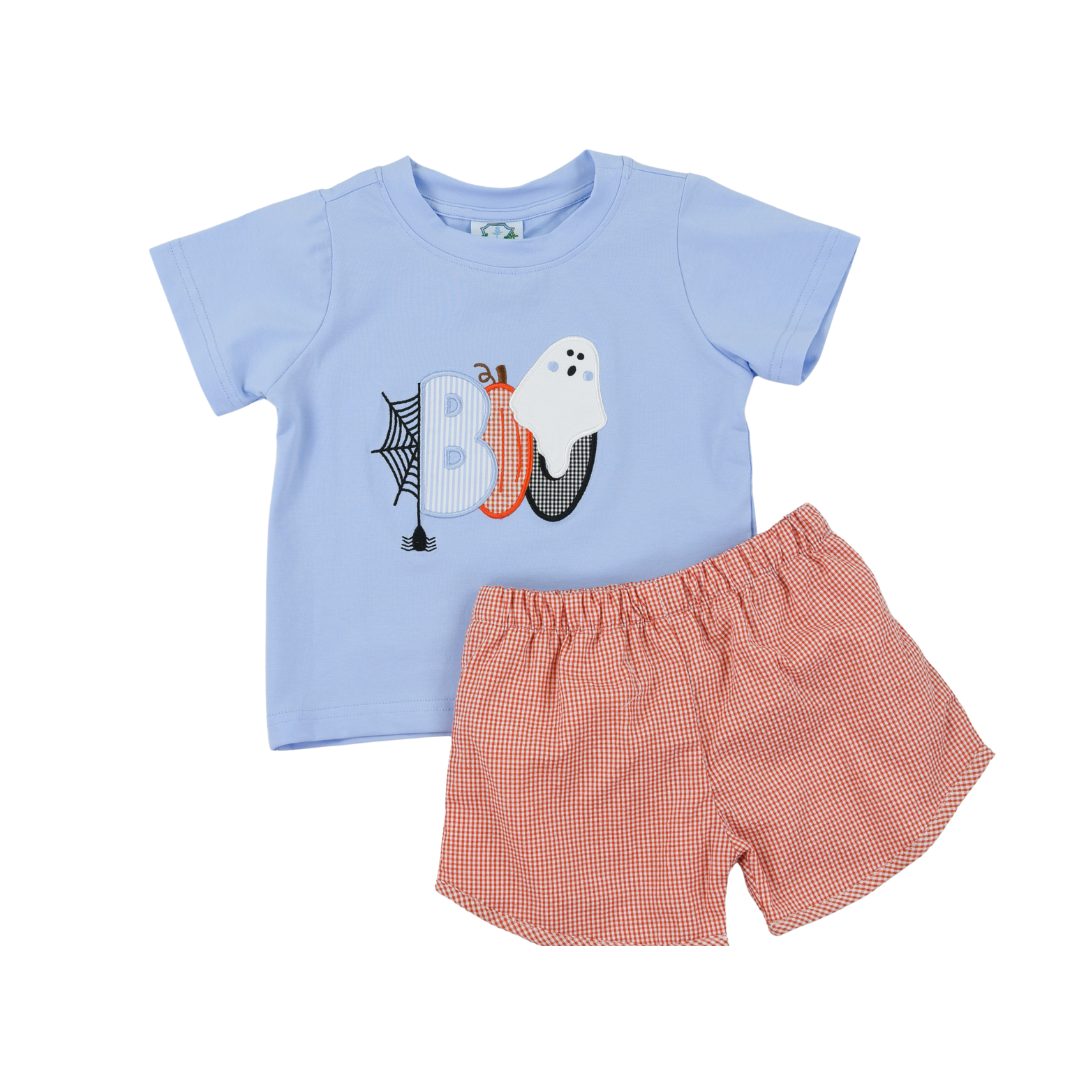 BOO Applique Boy Short Set