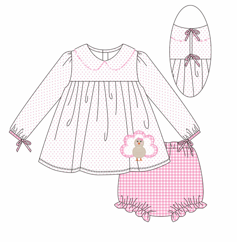 PO114: Turkey Applique Bloomer Set