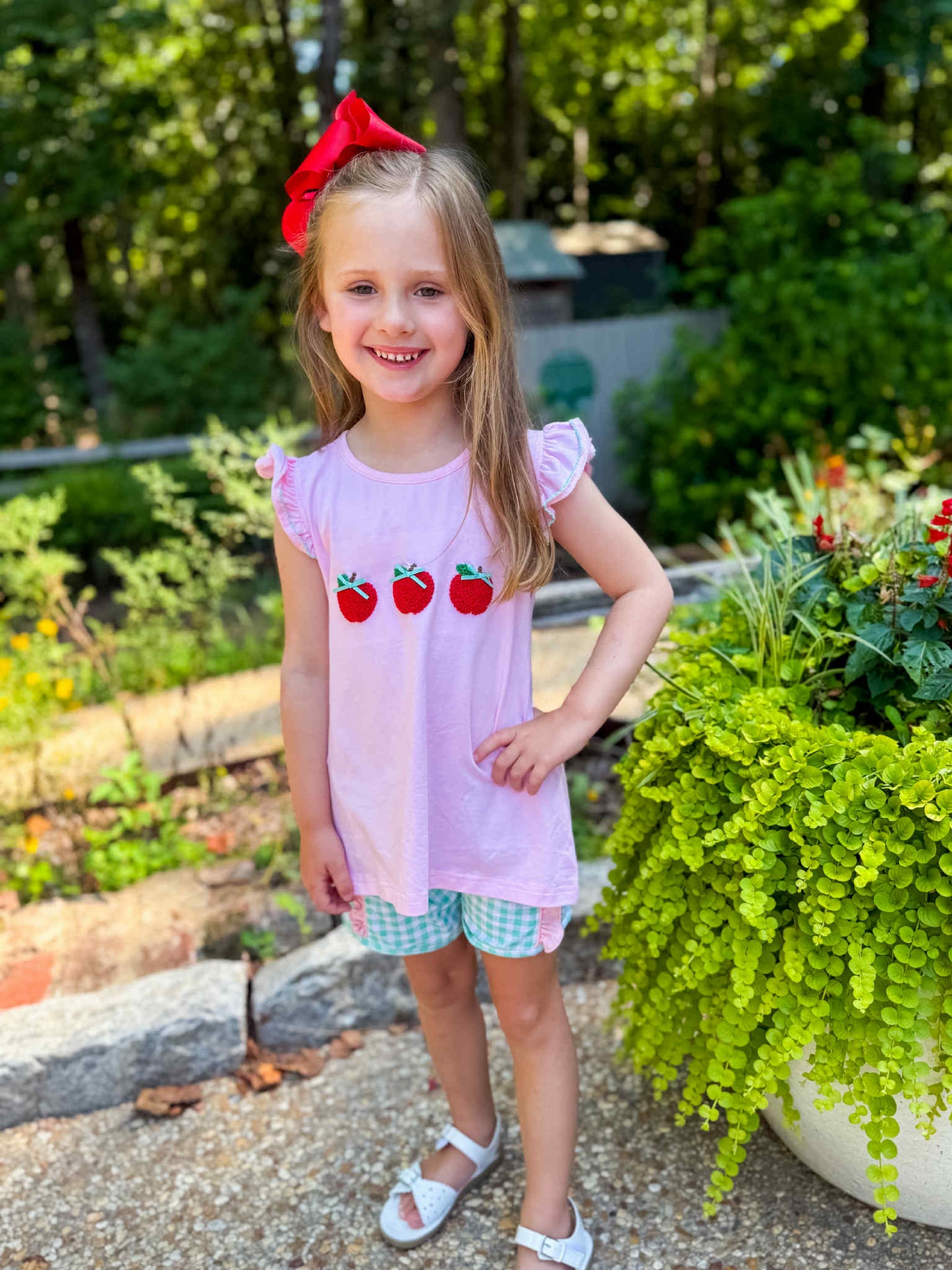 French Knot Apples Girls Short Set