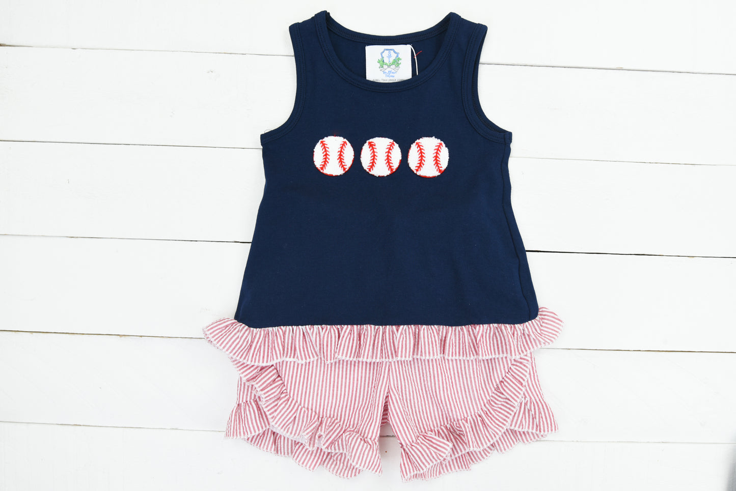 French Knot Baseball Girl Short Set