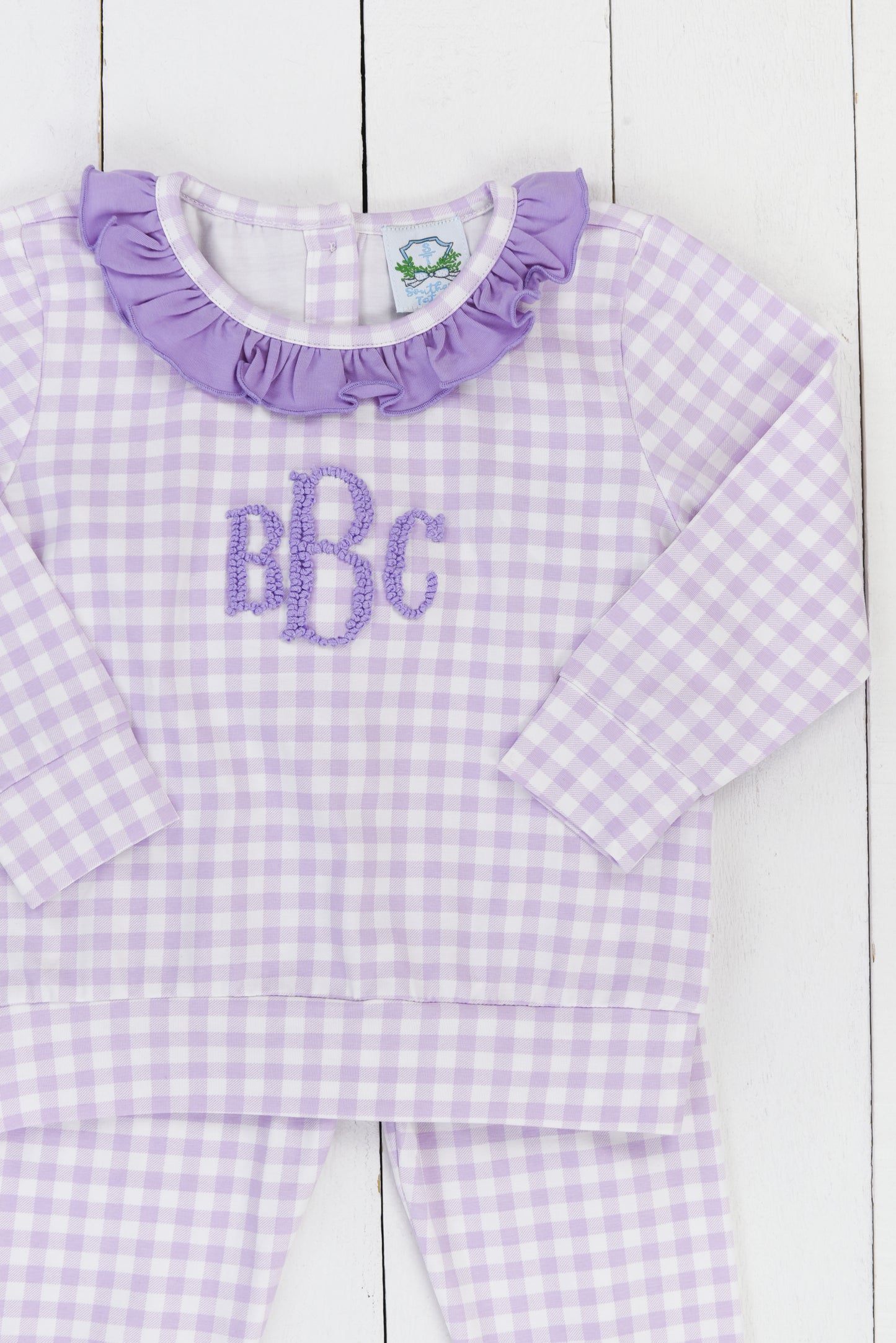 Purple Gingham Pant Set
