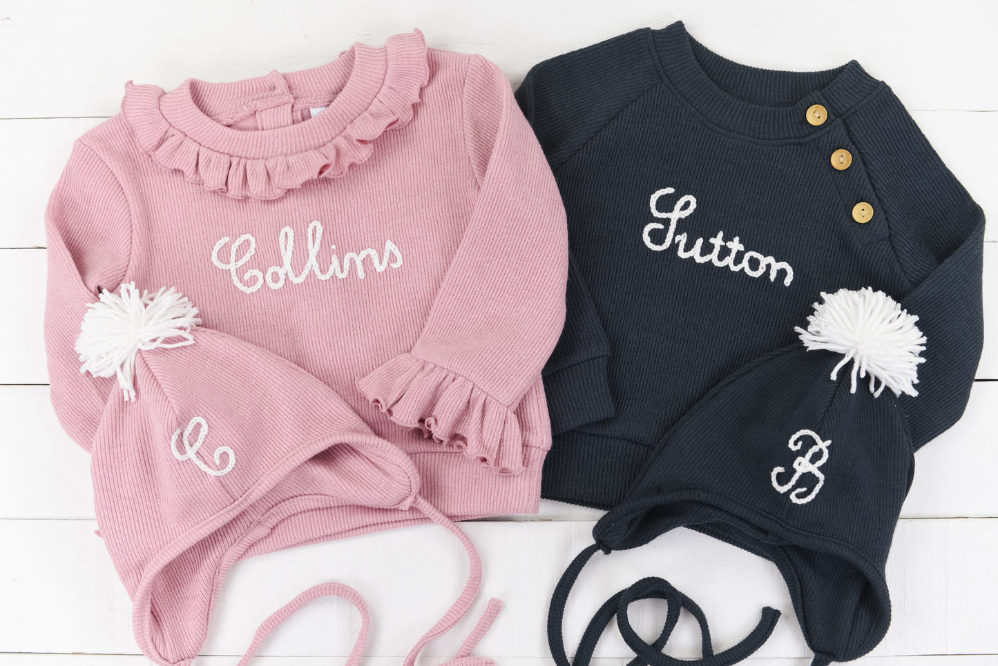 Pink Chain Stitch Ruffle Sweater