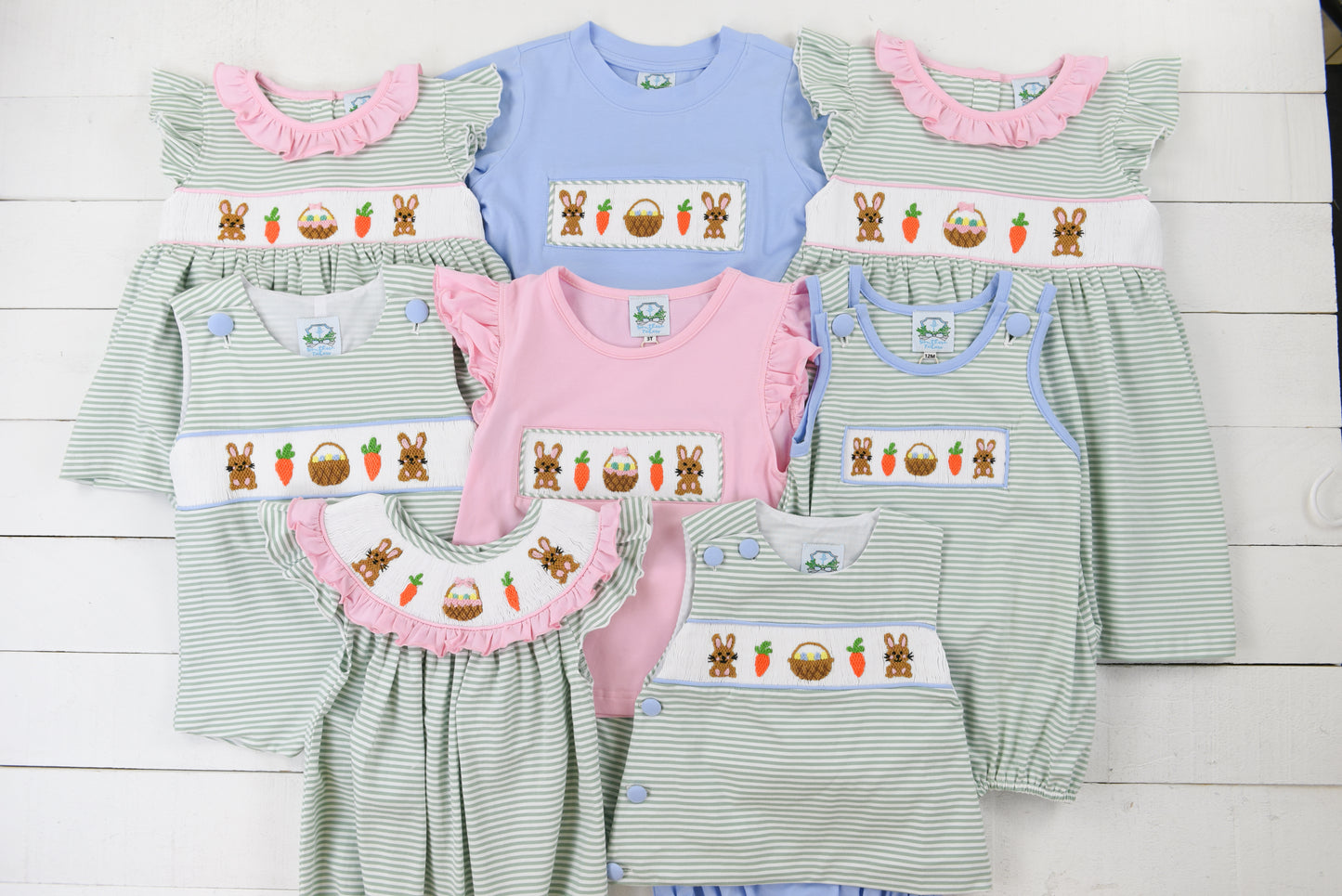 Smocked Bunnies Girls Bubble