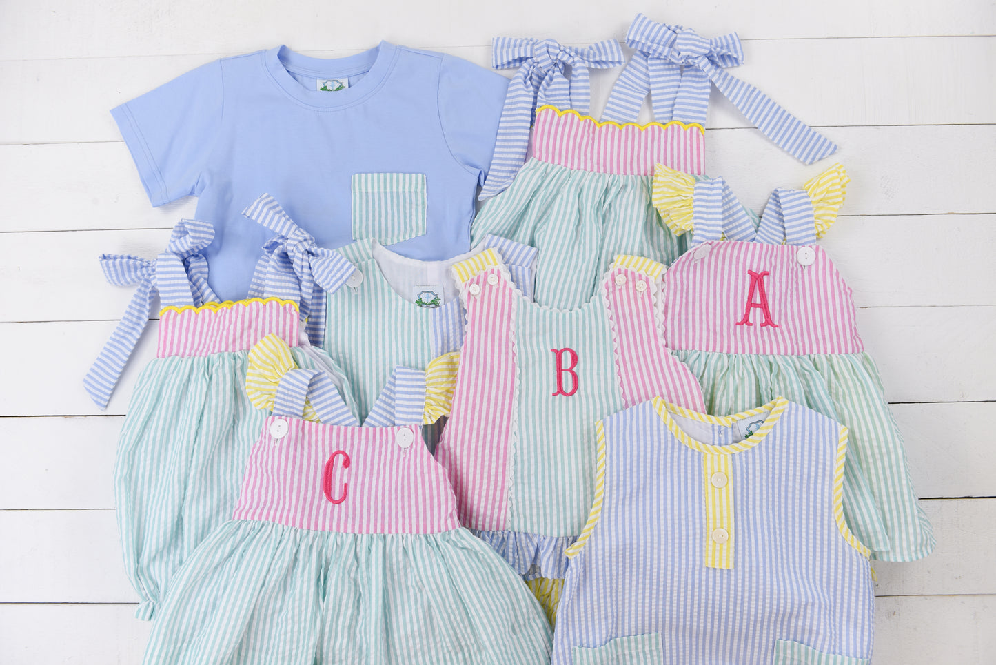 Seersucker Colorblock Boys Bubble