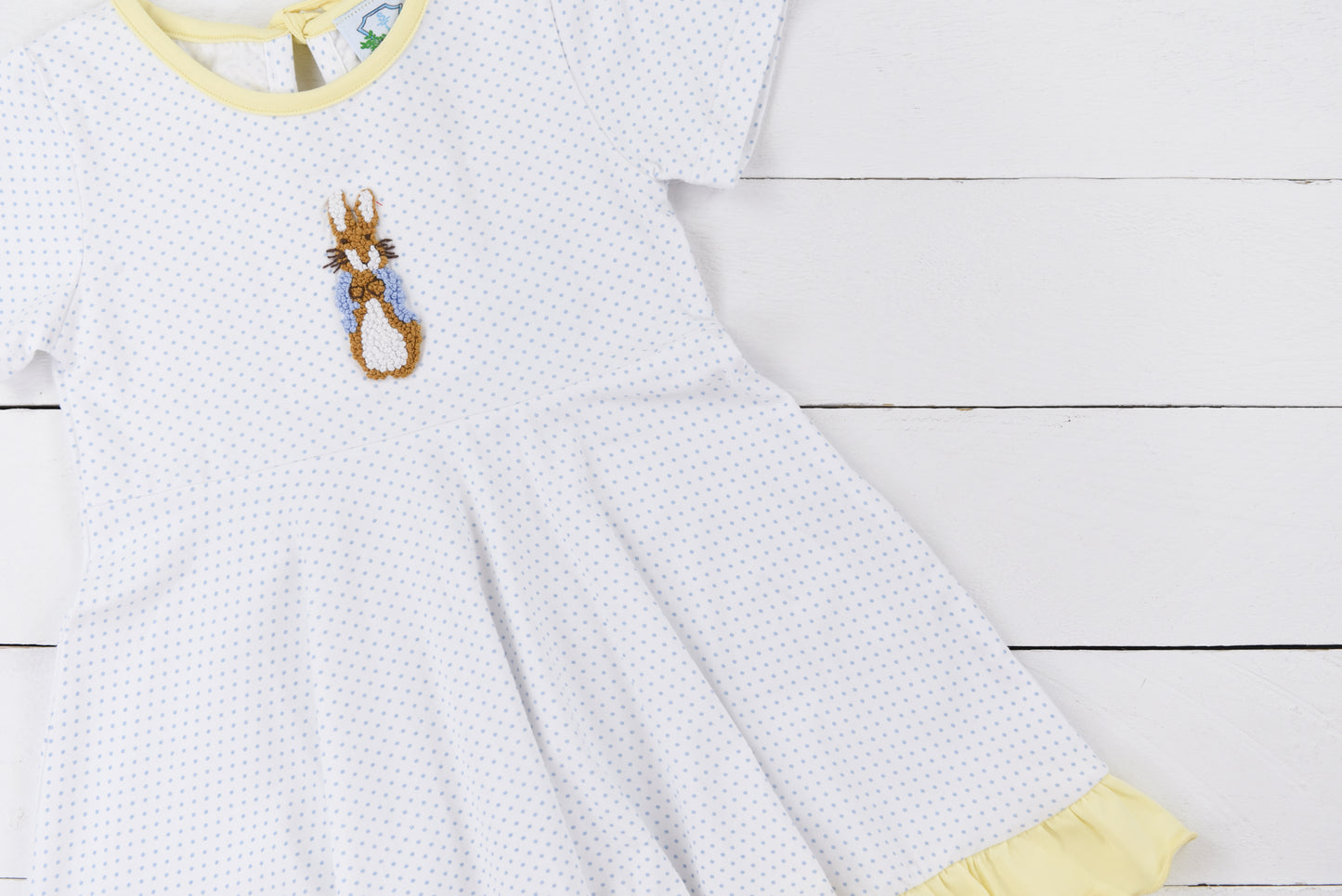 Blue Bitty Dot Rabbit Twirl Dress