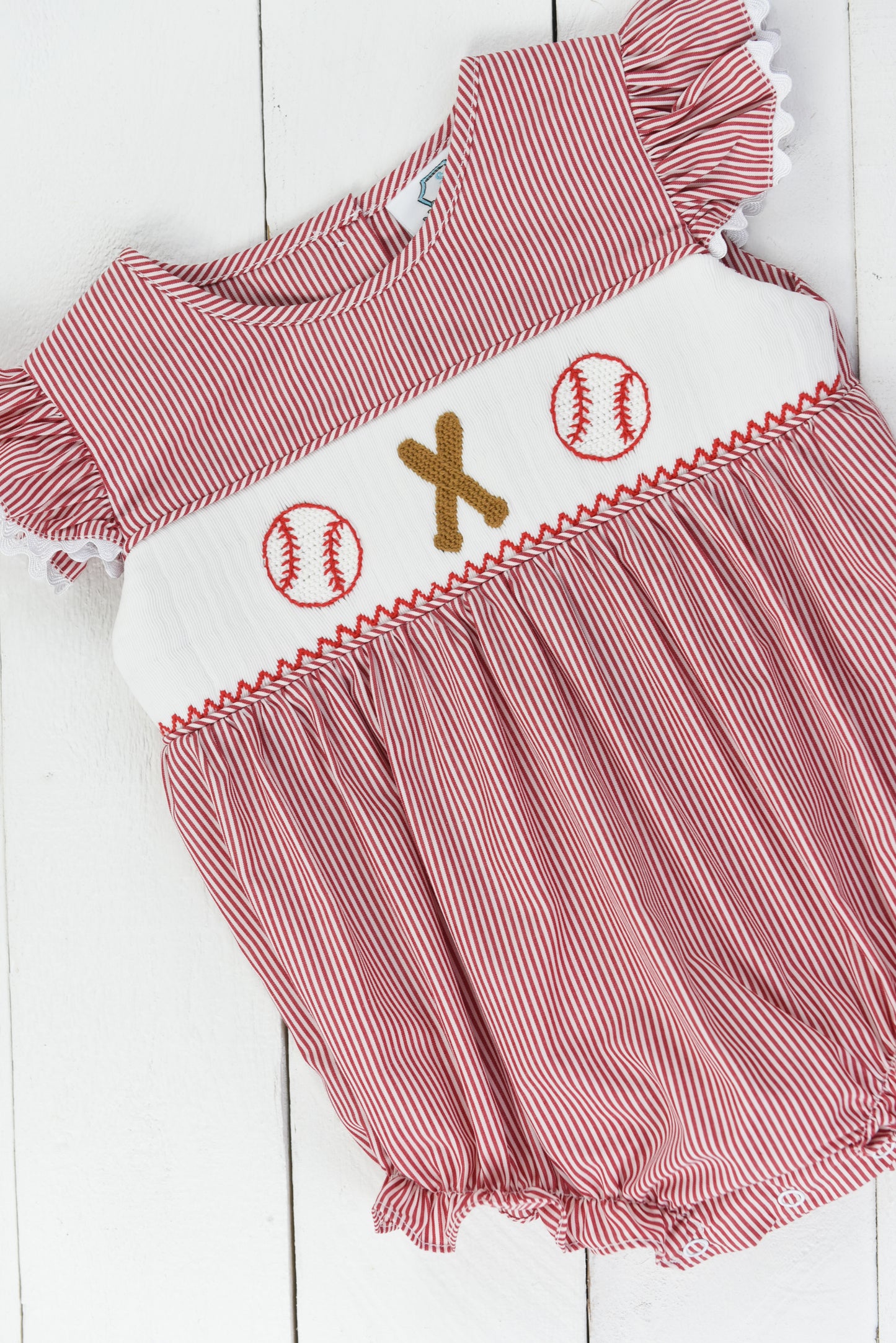 Smocked Baseball Girl Bubble