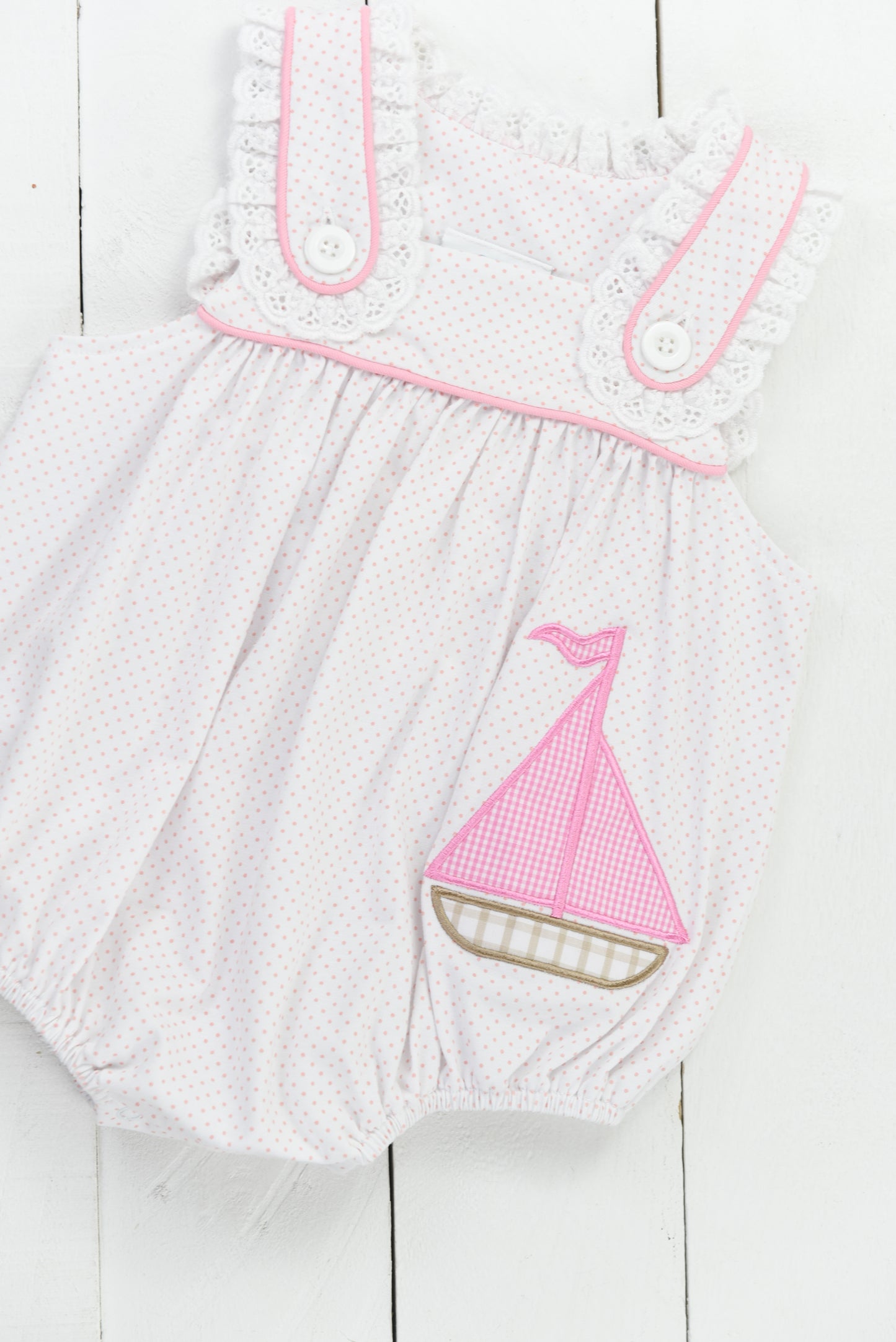 Applique Sailboat Girls Bubble