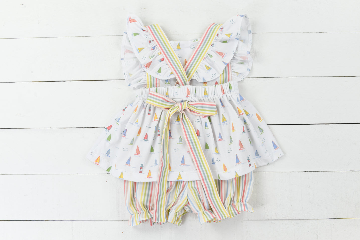 Tiny Sails Girls Bubble Short Set