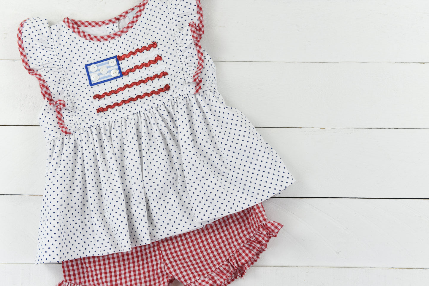 USA Flag Girl Short Set