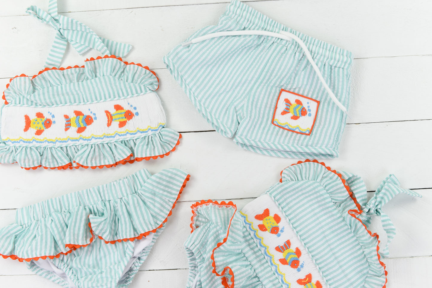 Smocked Fishie One Piece Swimsuit