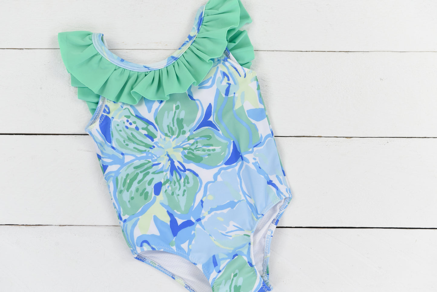 Floral 1pc Ruffle Swimsuit