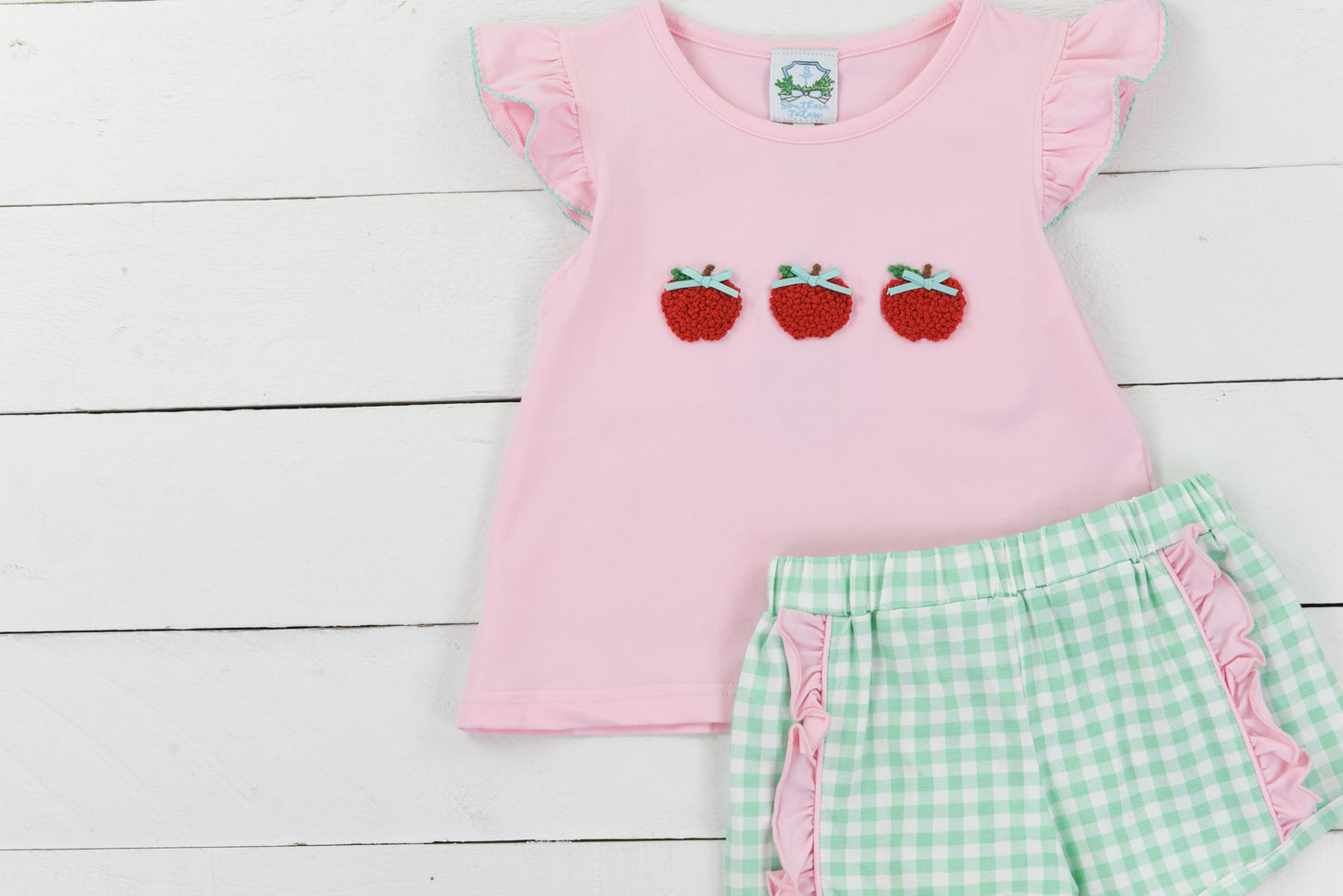 French Knot Apples Girls Short Set