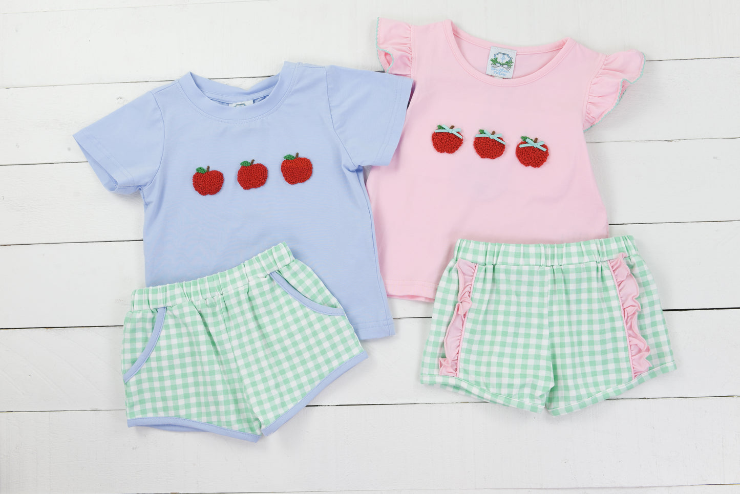 French Knot Apples Girls Short Set