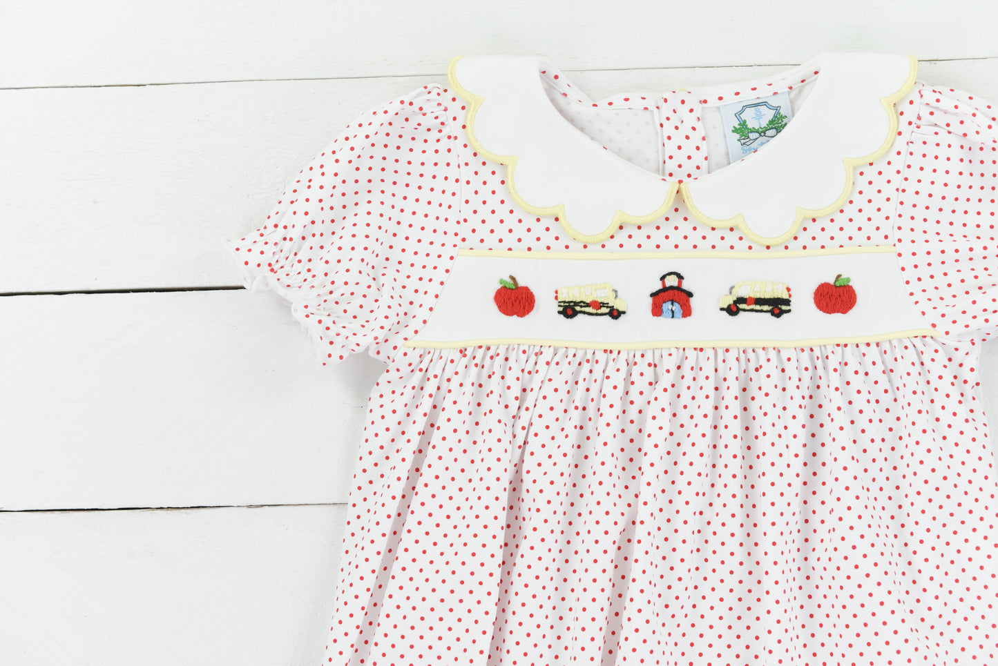 Red Bitty Dot School Dress