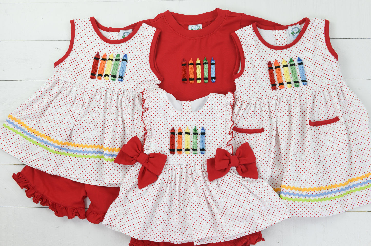 French Knot Crayons Boy Short Set