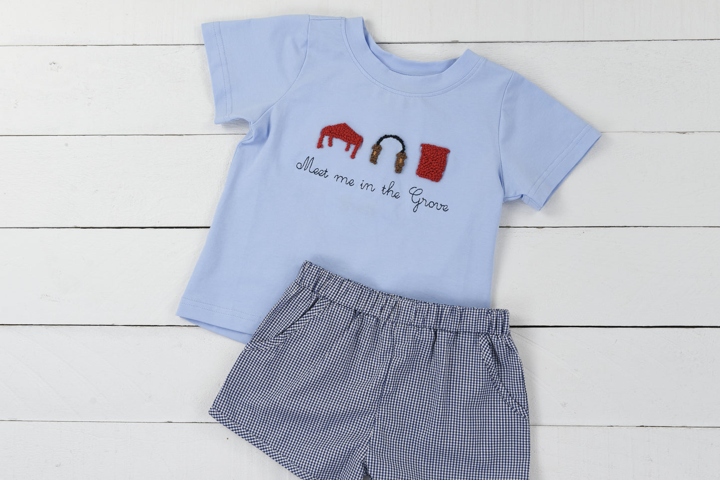 Red and Navy Southern Saturday Short Set