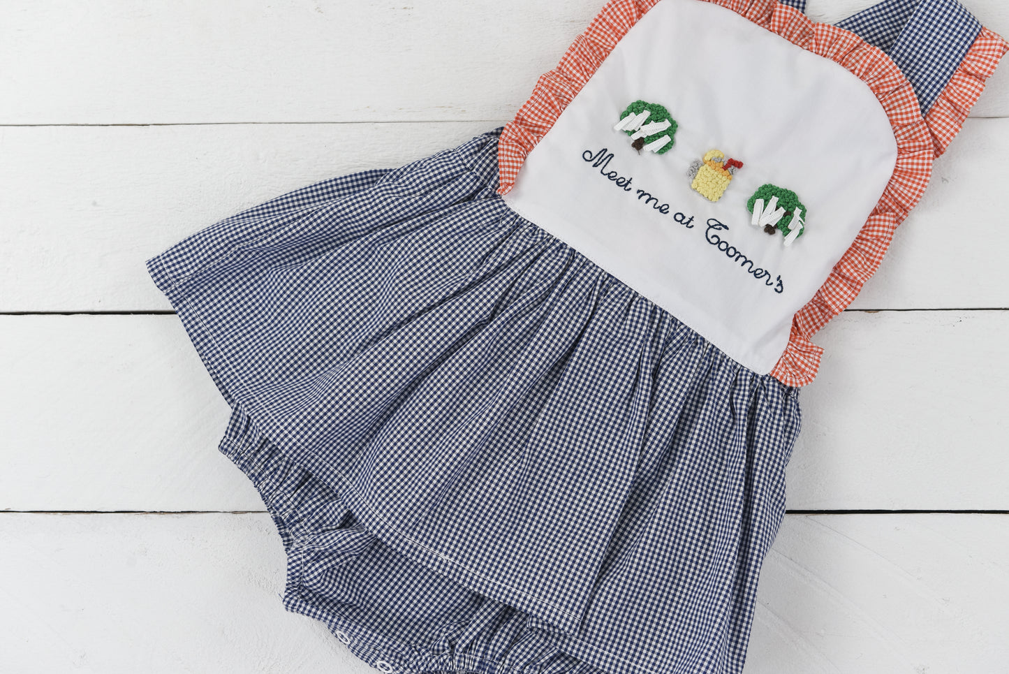 Orange and Navy Southern Saturday Skirted Bubble